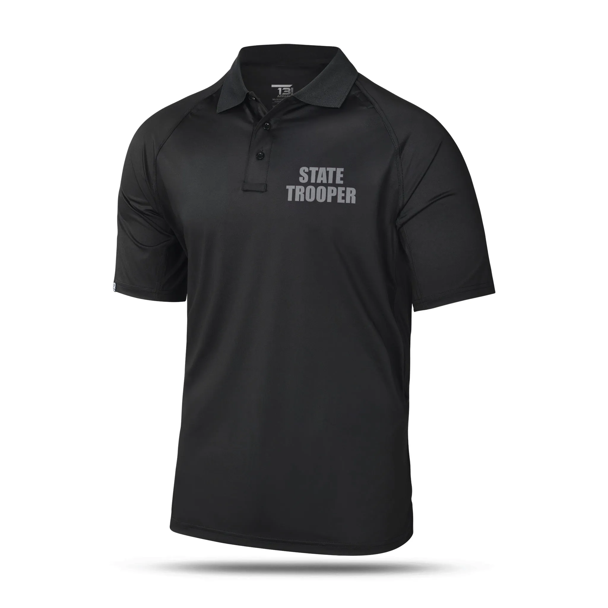 [STATE TROOPER] Men's Performance Polo [BLK/GRY]