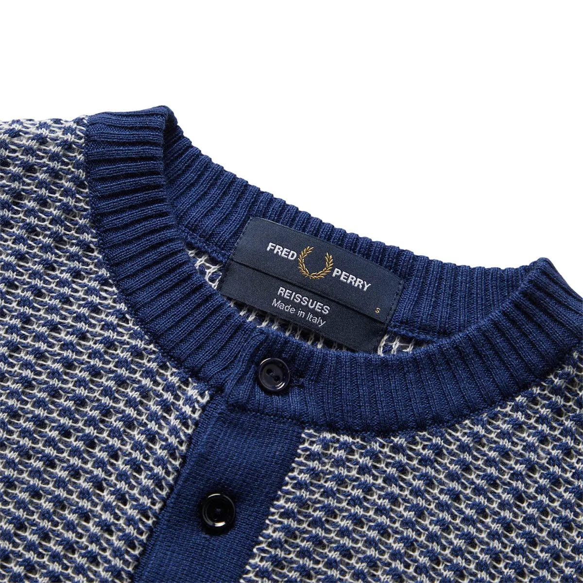 TWO COLOUR TEXTURE KNIT HENLEY