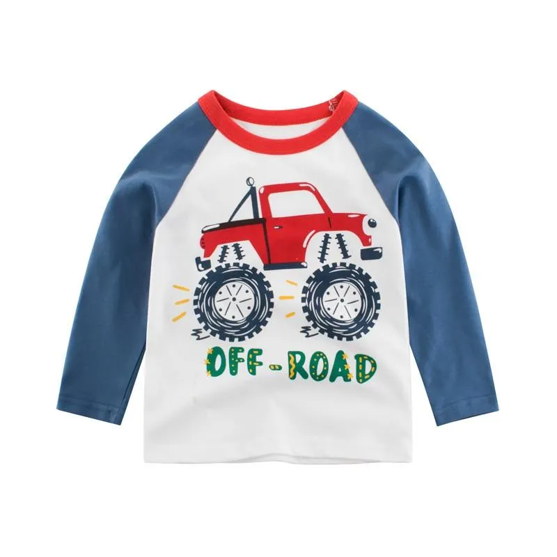 Unisex Kids Cotton Long Sleeve Cartoon Images Design T-Shirts