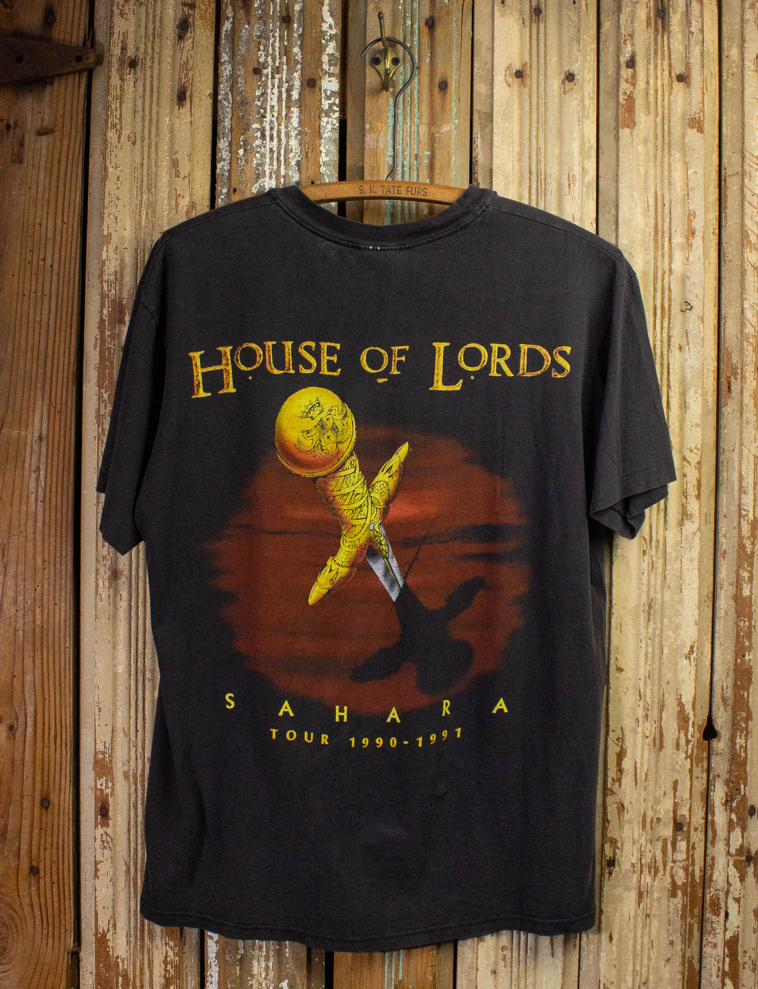 Vintage House of Lords Sahara Tour Concert T Shirt 1990-91 Black Medium