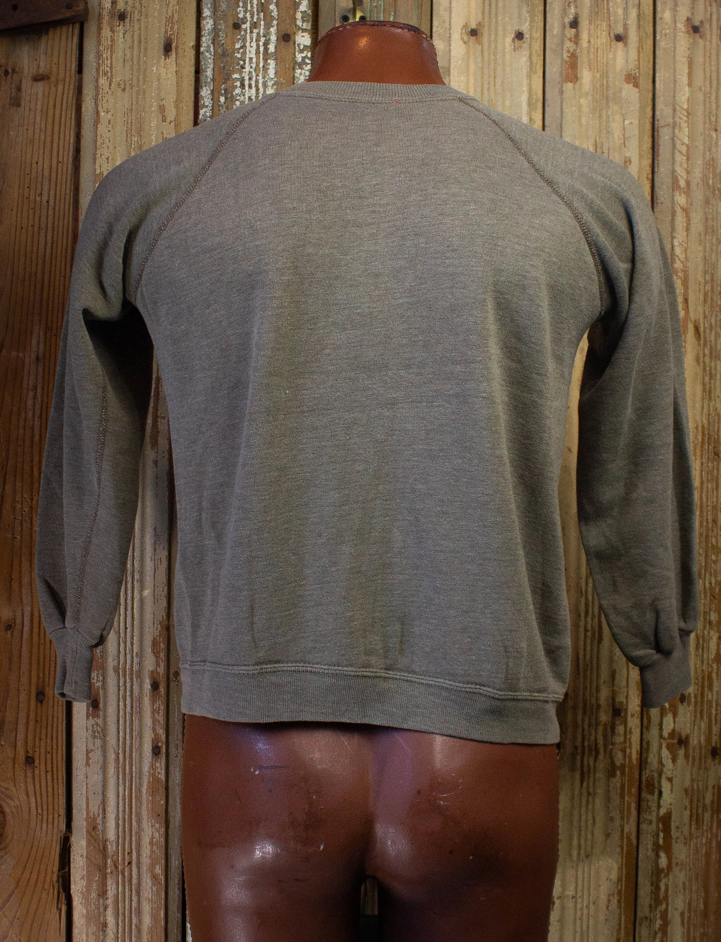 Vintage Olive Green Blank Sweatshirt L