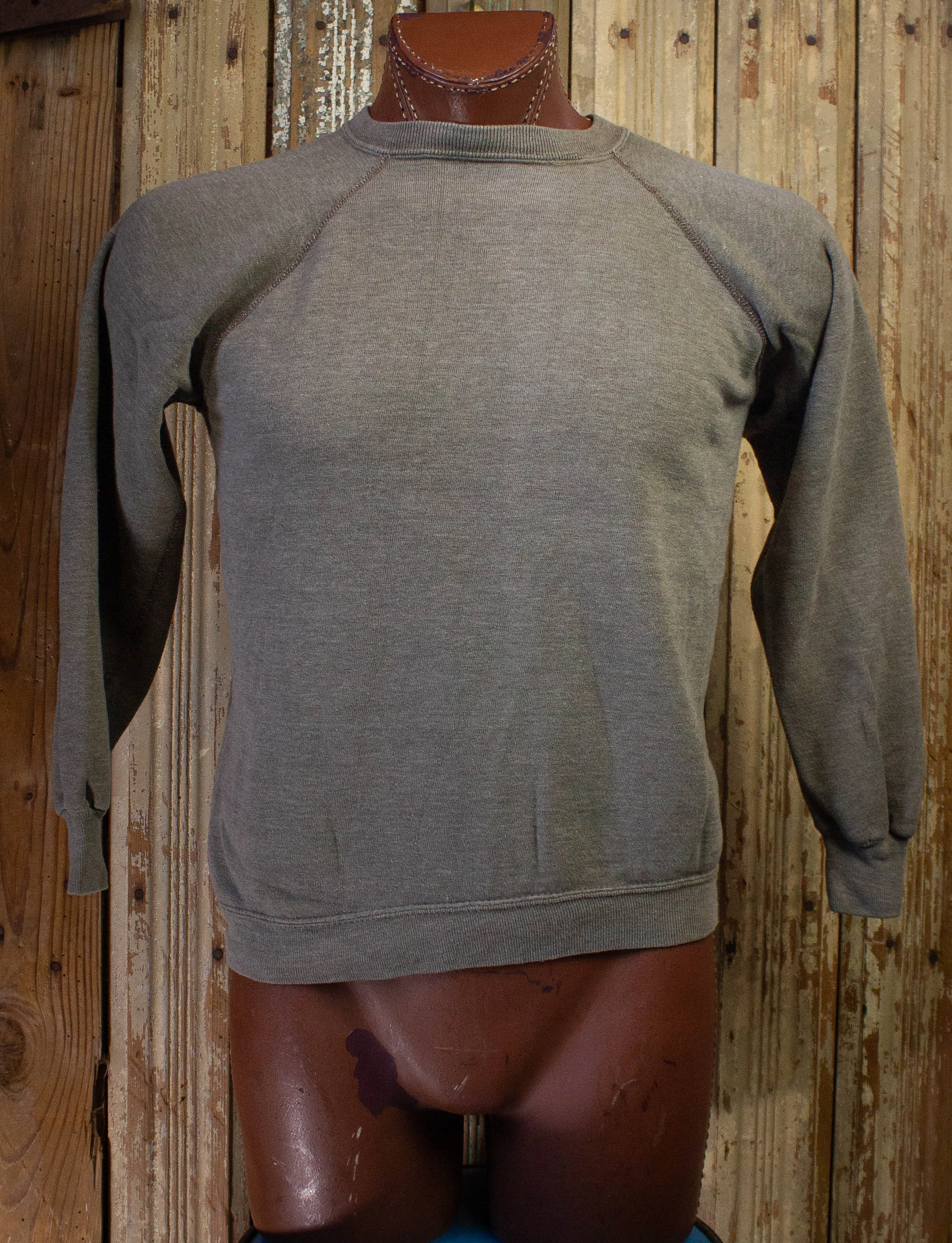 Vintage Olive Green Blank Sweatshirt L