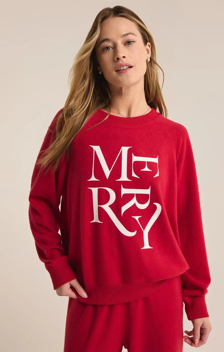 Z-Supply Merry Cozy Knit Top - HAUTE RED